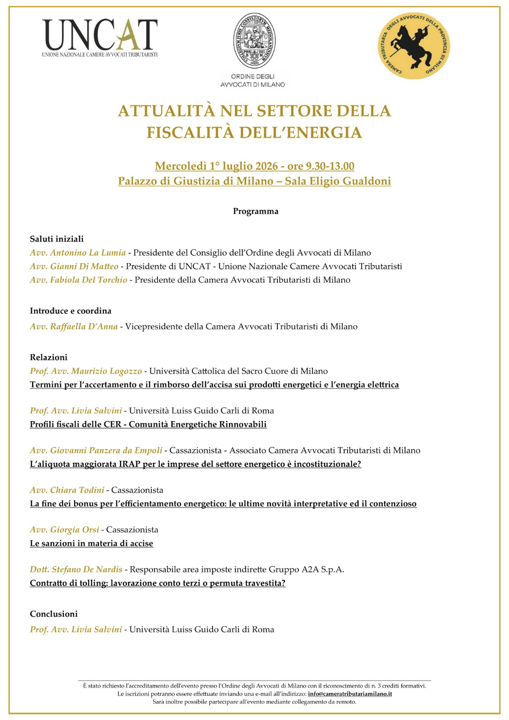 Attualità nel settore della fiscalità dell’energia